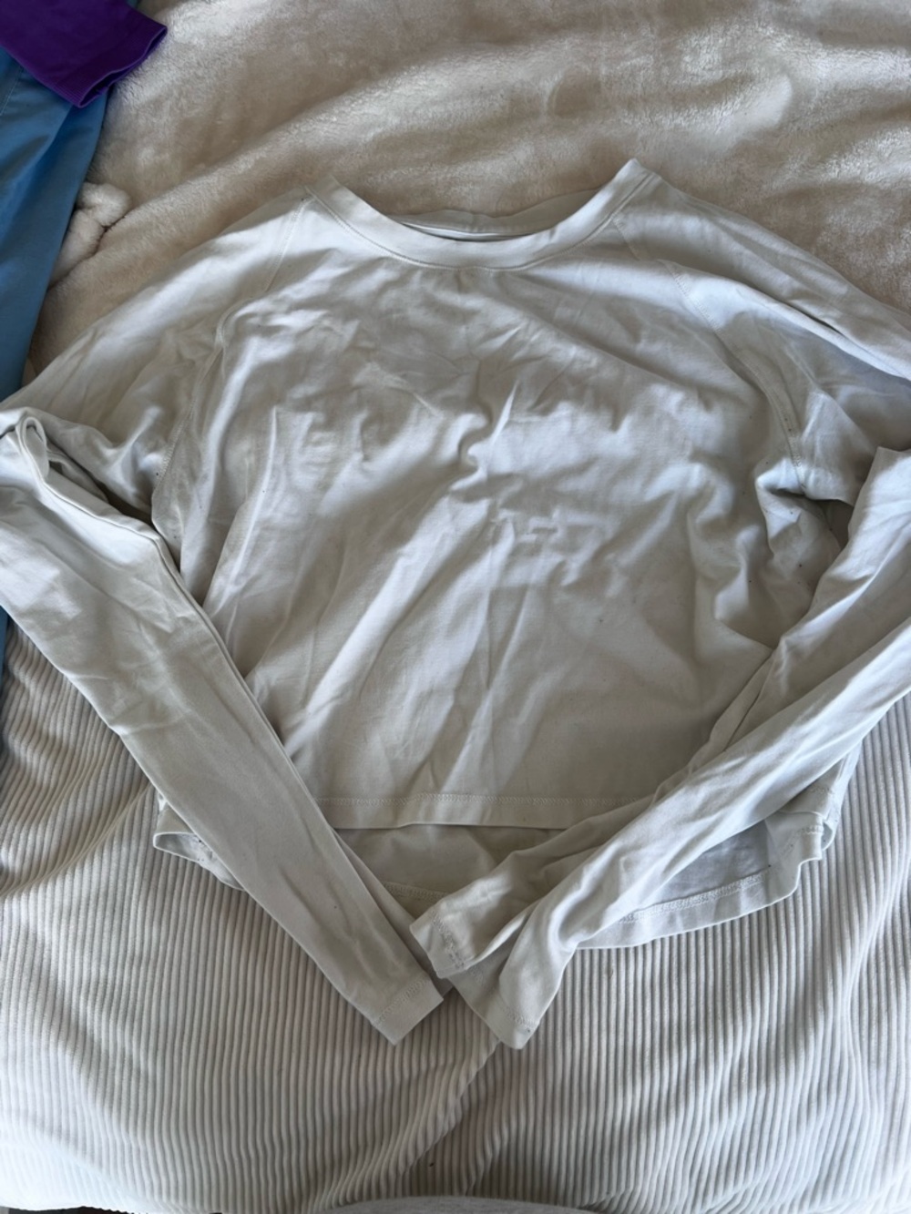 Alphalete White Long Sleeve Crop Top